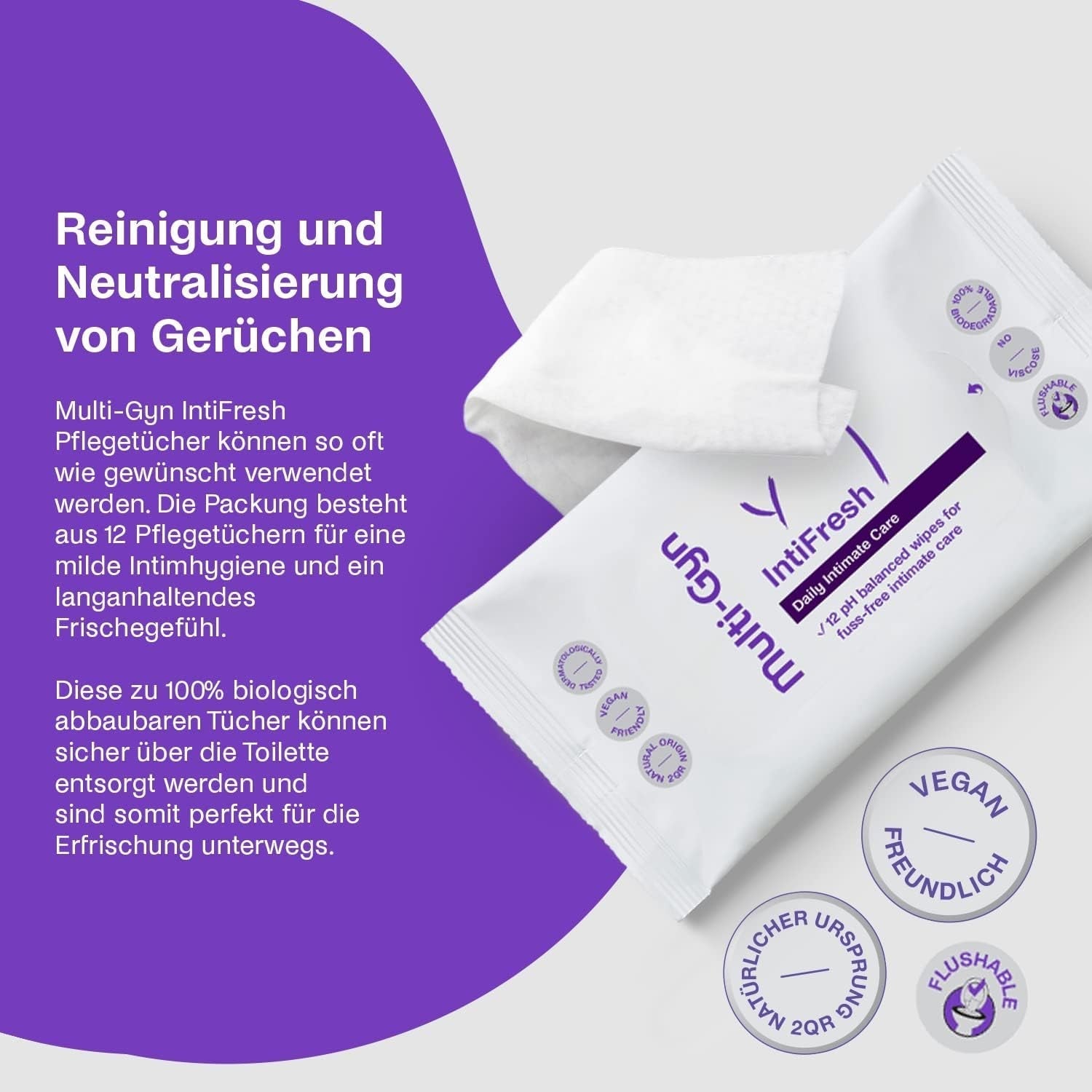 Multi-Gyn Intifresh, șervețele intime pentru uz extern, 12 șervețele umede