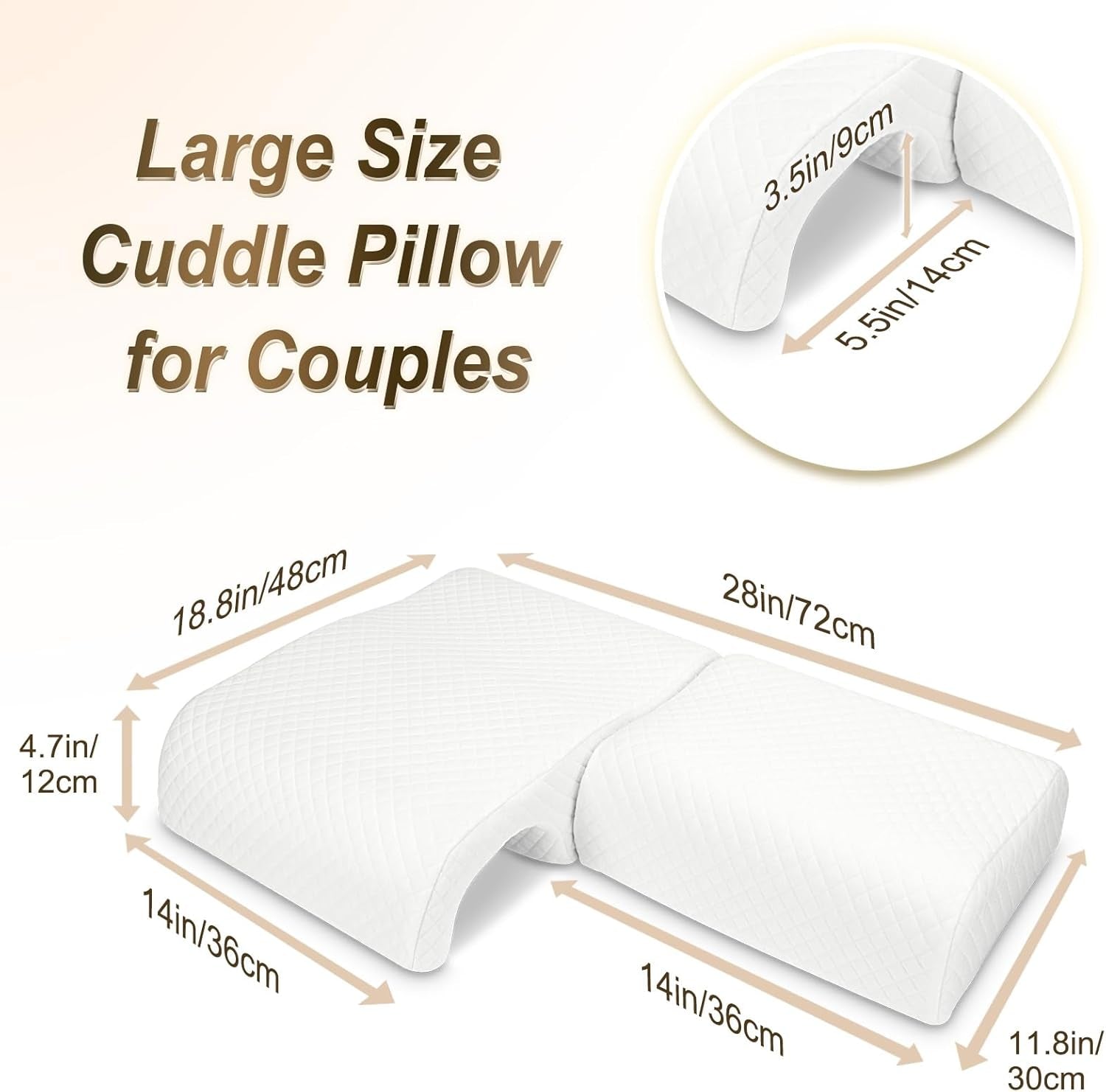 HOMCA Pernă din spumă de memorie pentru dormit, pernă de cuplu, pernă de braț, pernă confortabilă curbată respirabilă, pernă de presiune lentă de revenire pentru suportul lombar al brațului Perne ortopedice cervicale Naty Shop