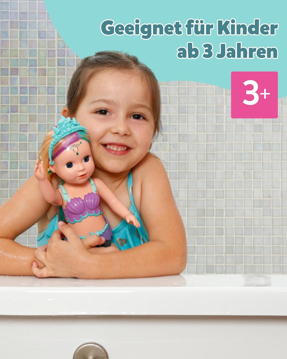 BABY Born Mermaid – 43 cm große Puppe – Hochwertiges Haar mit bunten Strähnen – Leuchtende Flosse – Batteriebetrieben – Geeignet für Kinder ab 3 Jahren, grüne Naty Shop Dolls