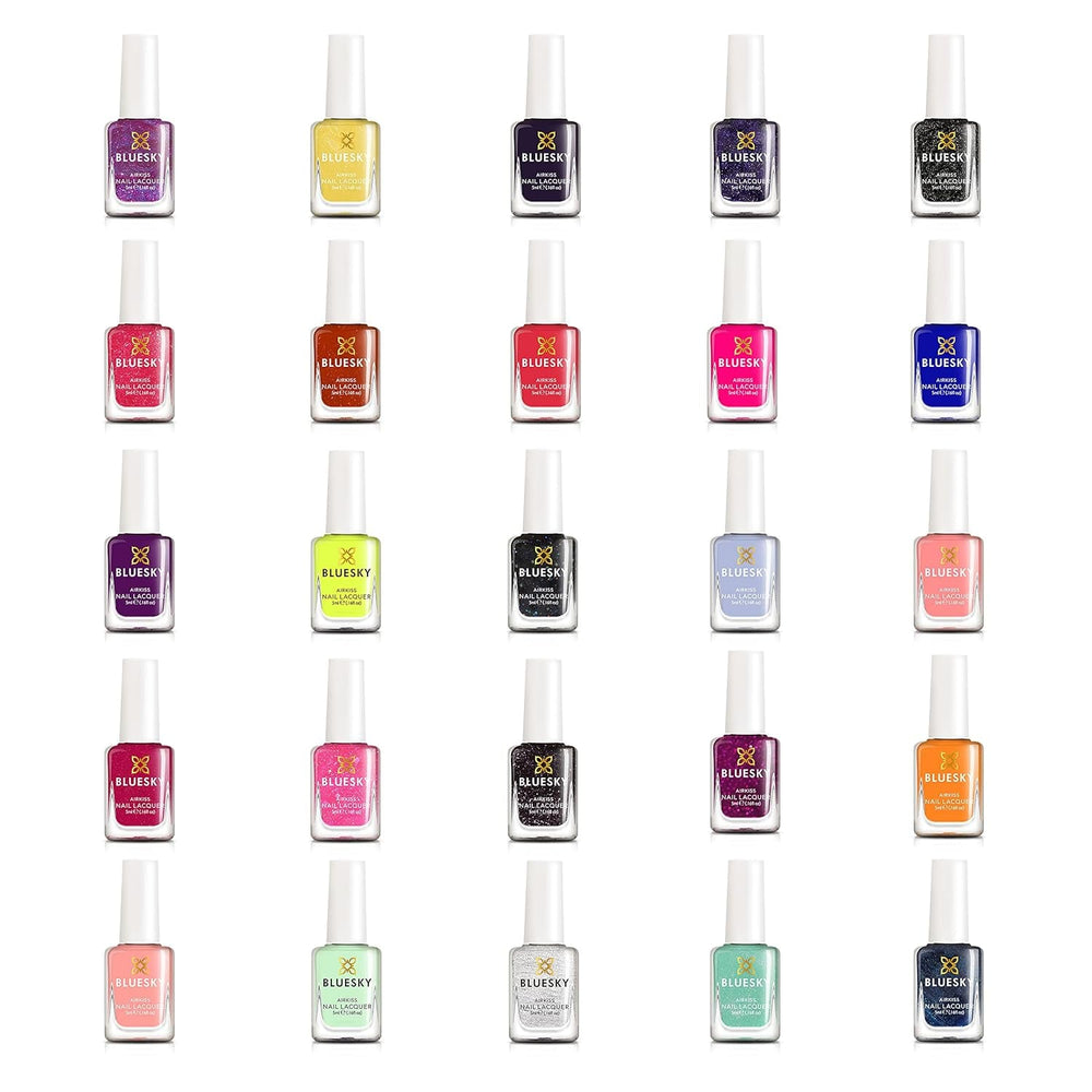 Oja pentru unghii Bluesky Kids - Rockstar, Sclipici negru, Ușor de îndepărtat, Non-toxică, Pe bază de apă, Inodoră - Oja gratuită pentru copii, 5 ml, Pachet de 1