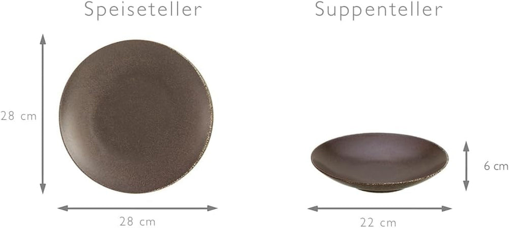 Creatable, 22408, Serie RUSTY, 20-Teiliges Geschirrset, Kombiservice Aus Porzellan, Spülmaschinen- Und Mikrowellengeeignet, Qualitätsproduktion Seturi vesela masa Naty Shop