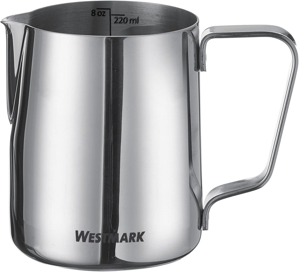 Carafă pentru lapte Westmark Brasilia 200 ml – ideală pentru frișcă de cafea, lapte, miere și alte aditivi pentru cafea și ceai, accesoriu barista – oțel inoxidabil