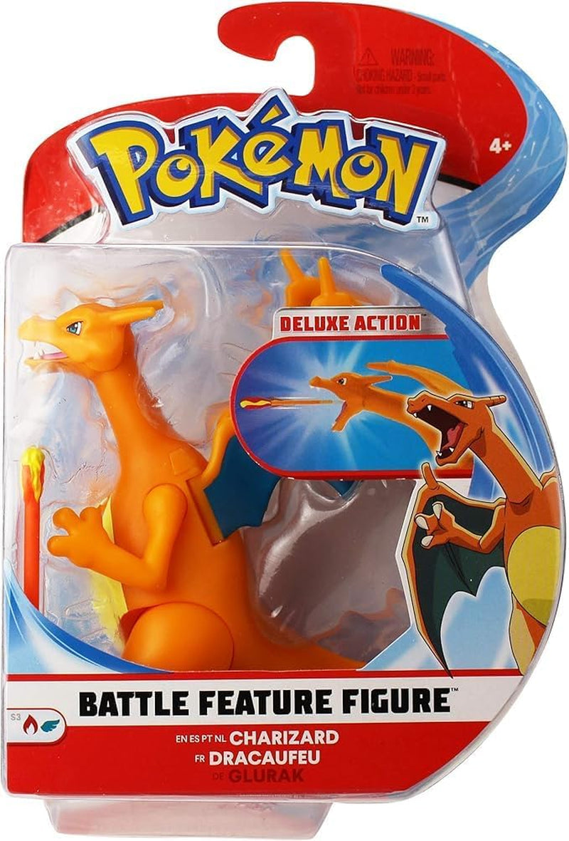 Pokémon PKW0368 - Battle Feature Figure - Glurak, figură mobilă oficială, 11,5 cm Action figures Naty Shop