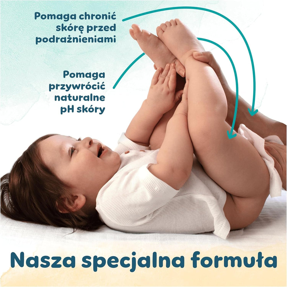 Șervețele umede Pampers Harmony Protect & Care, 18 pachete a câte 44 de șervețele fiecare = 792 de șervețele care ajută la restabilirea echilibrului natural al pH-ului pielii