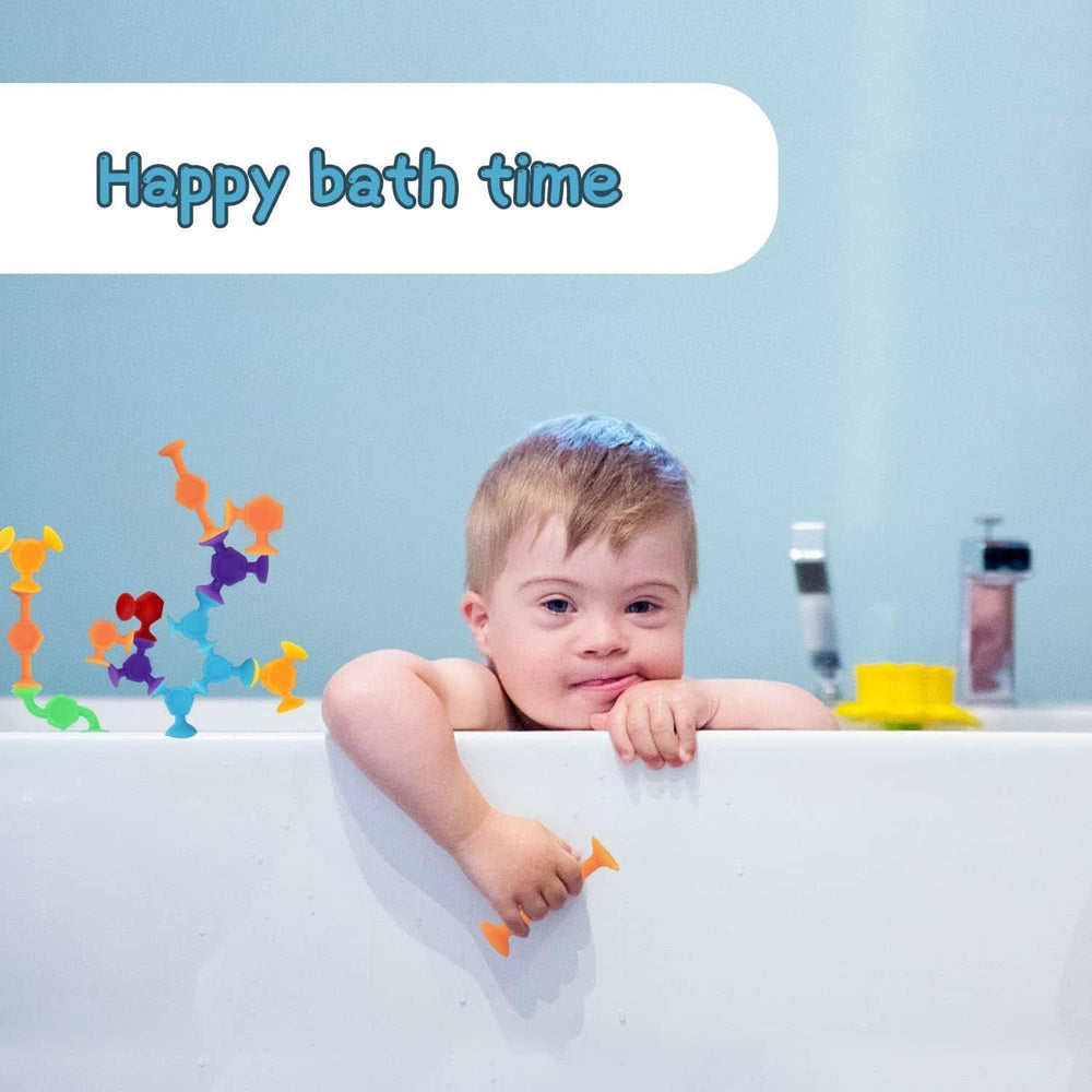 Packung mit 48 Saugnapfspielzeugen, Montessori-Badespielzeug für Mutter und Baby, Naty Shop