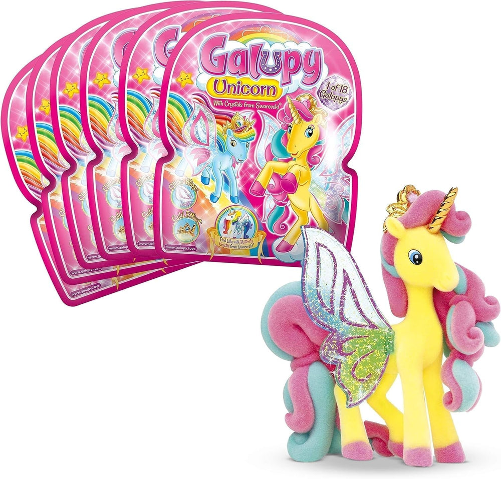 Galupy Einhorn – 3er-Pack Einhornfiguren, Einhornspielzeug zum Sammeln, Sparkly Wings Ponyfiguren und Swarovski-Kristall-Actionfiguren. Naty Shop Galupy 6X Einhorn 6 Galupy Einhorn 27752