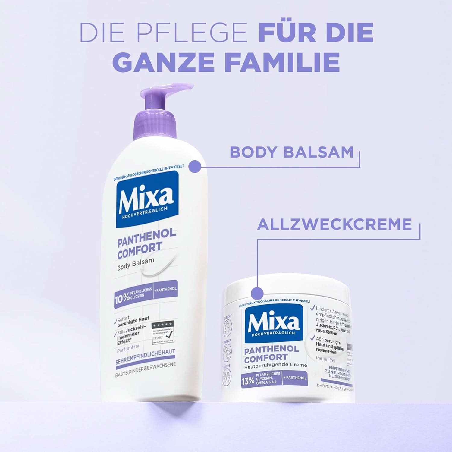 Mixa Panthenol-Körperlotion, Balsam zur Linderung von Juckreiz und beruhigend, 250 ml Kosmetik und Schönheit Naty Shop