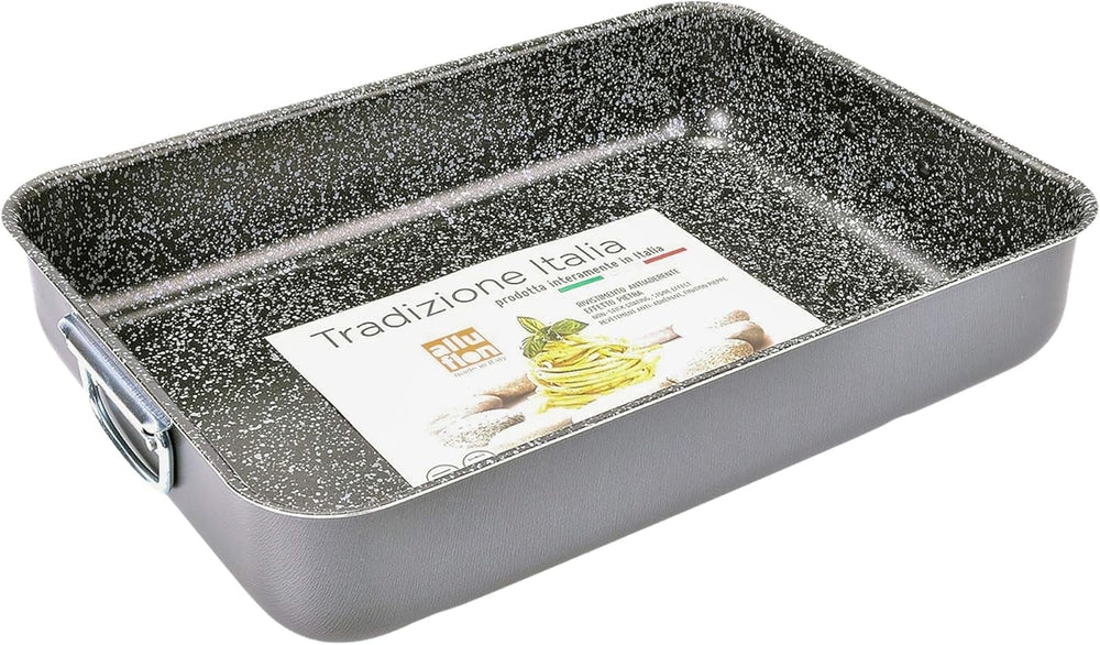 Alluflon Tradition Italy Lasagneform, Aluminium, schwarz, 35 x 25 cm Backformen und Tabletts Naty Shop