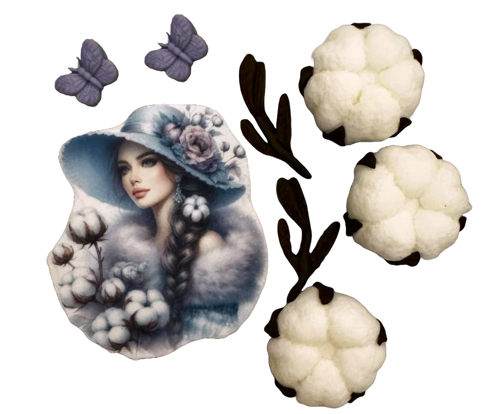 Set 8 decoratiuni comestibile din pasta de zahar, Beautiful Lady Decoratiuni din Pasta de Zahar Nati Shop