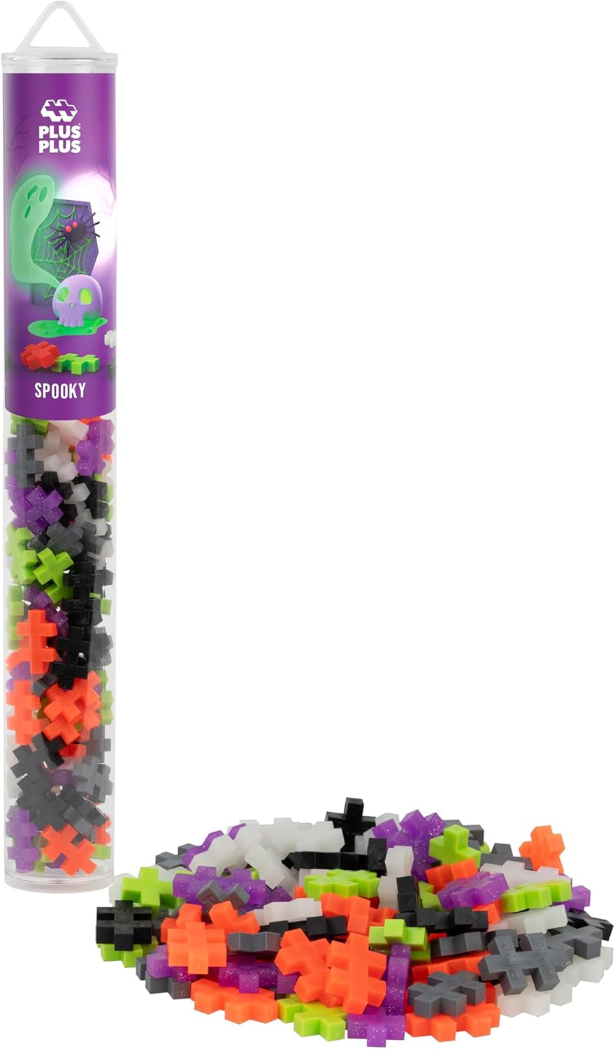 Plus-Plus 9604262 Geniales Konstruktionsspielzeug, Regenbogen, Kreativ-Bausteine Tube, 240 Teile