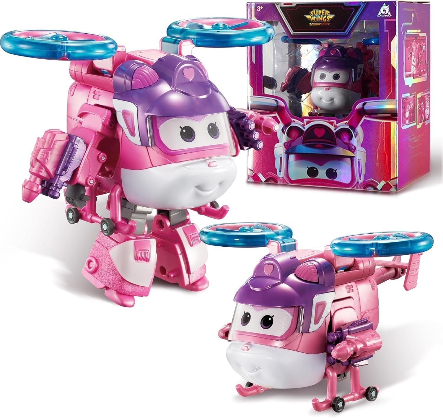 Auldey EU740283 Super Wings Transformer Figur JETT Supercharge 12 cm, bunte Actionfiguren Naty Shop Dizzy