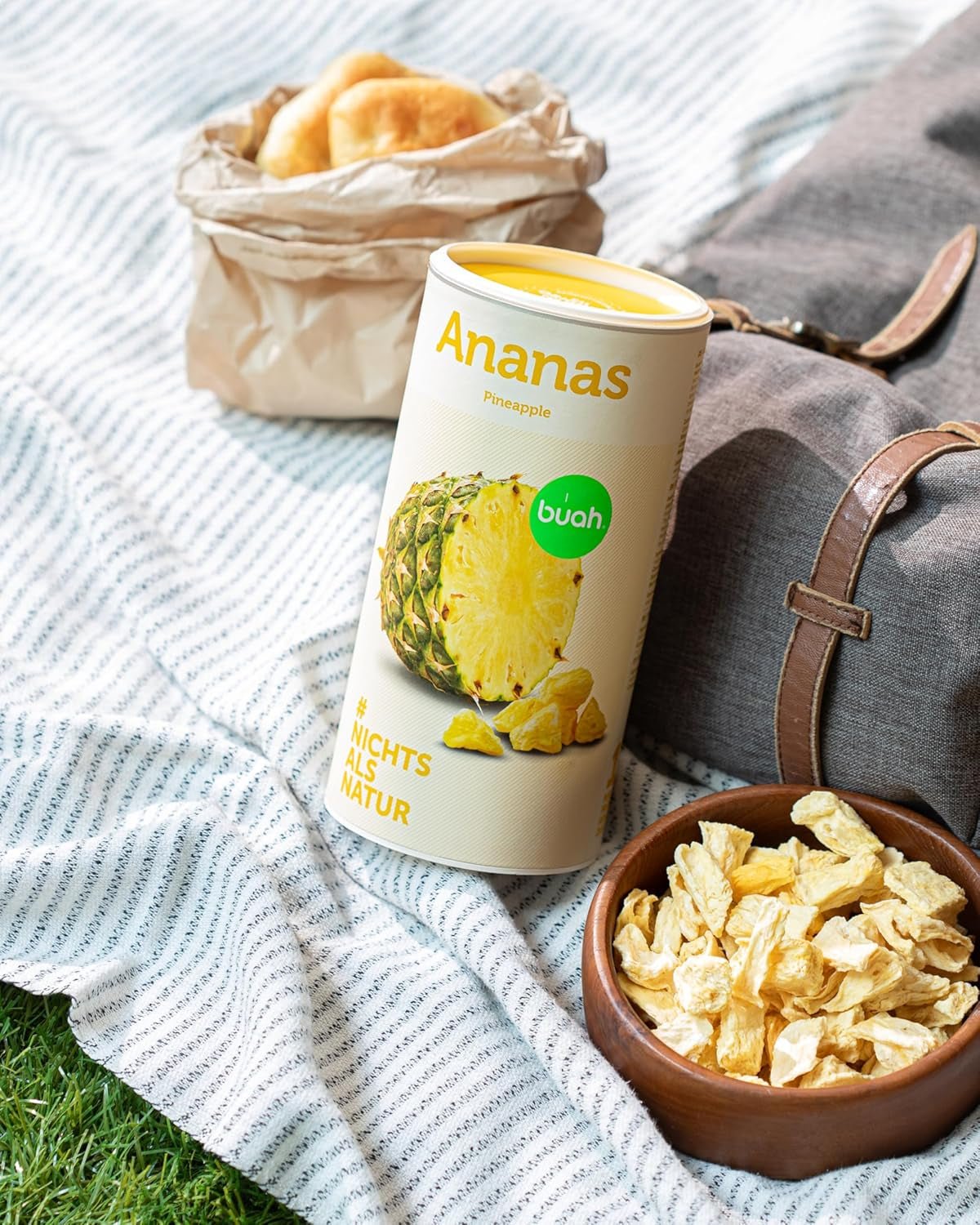 BUAH® Ananas liofilizat | Chipsuri cu ananas ca gustare sau pentru muesli și deserturi | Înlocuitor ideal pentru dulciuri | Vegan și fără zahăr adăugat | 100% fructe liofilizate | 200 g Produse deshidratate Naty Shop