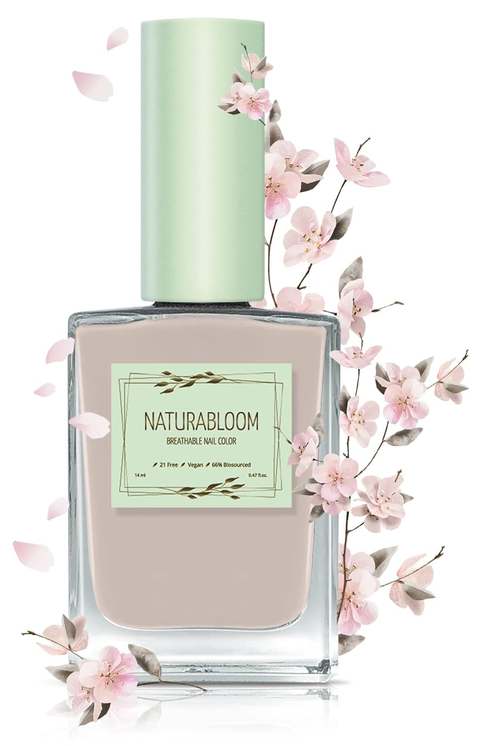Oja roșie cu uscare rapidă (Poppy Red) - ojă naturală cu formulă vegană - respirabilă, sustenabilă și de lungă durată, 14 ml