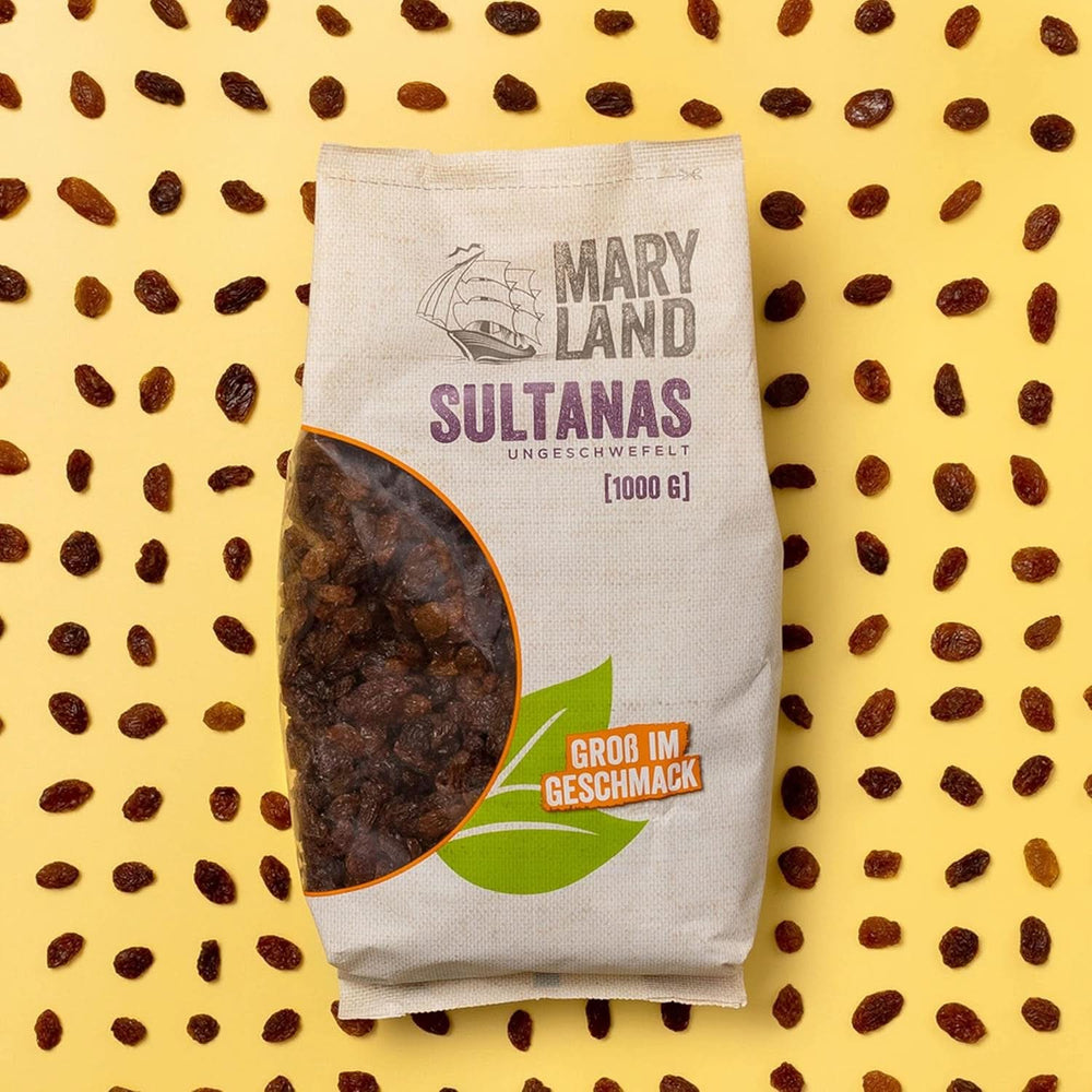 Maryland-Sultanas, getrocknete Rosinen, natürlich süß, ohne Zuckerzusatz – ohne Konservierungsstoffe, 1 kg dehydrierte Produkte Naty Shop