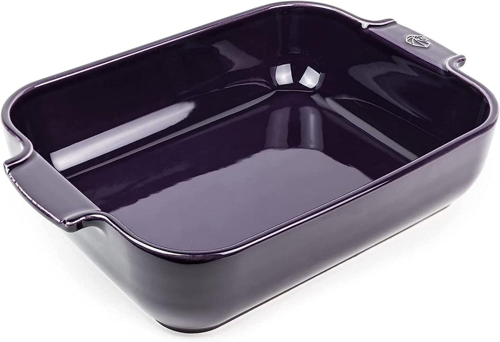 Peugeot Appolia Rechteckige Auflaufform Mit Griffen, Keramik, Schiefer / Grau, 7.2X31X21.7 Cm, Fassungsvermögen: Ca. 2 L, 60060 Formen und Backbleche Naty Shop Auberginefarben