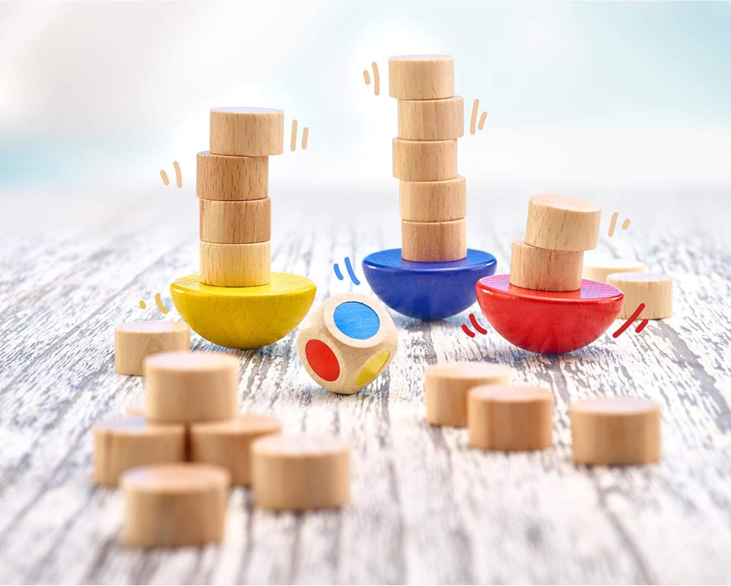 Selecta 63001 Balance-, Würfel- und Stapelspiel, mehrfarbig