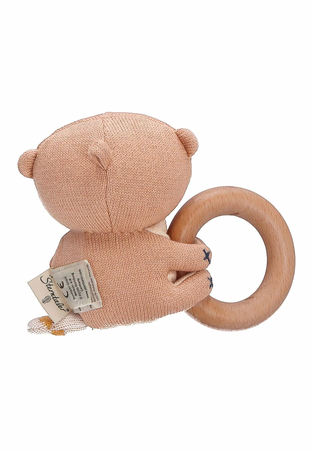 Sterntaler Baby Jungen Greifling Baby Holz Greifling Otti - Jucărie pentru copii, jucărie de prindere, jucărie de prindere inel de prindere din lemn pentru copii - organic Jucarii Bebe Naty Shop