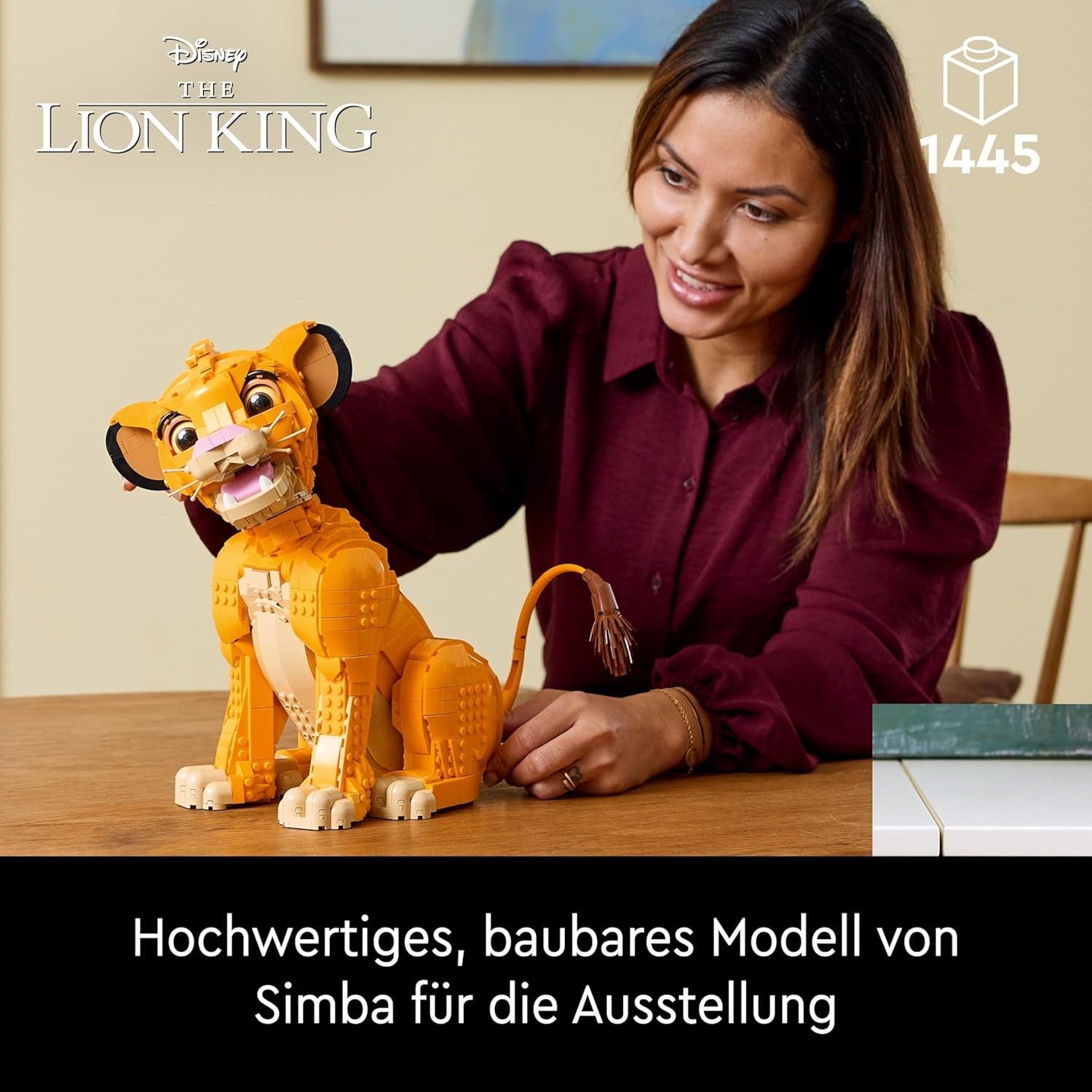 LEGO ǀ Disney Simba, der Junge König der Löwen, Bauspielzeug zum Sammeln mit kreativer Tierfigur, entspannende Aktivität für Erwachsene, Geschenkidee für Filmfans 43247