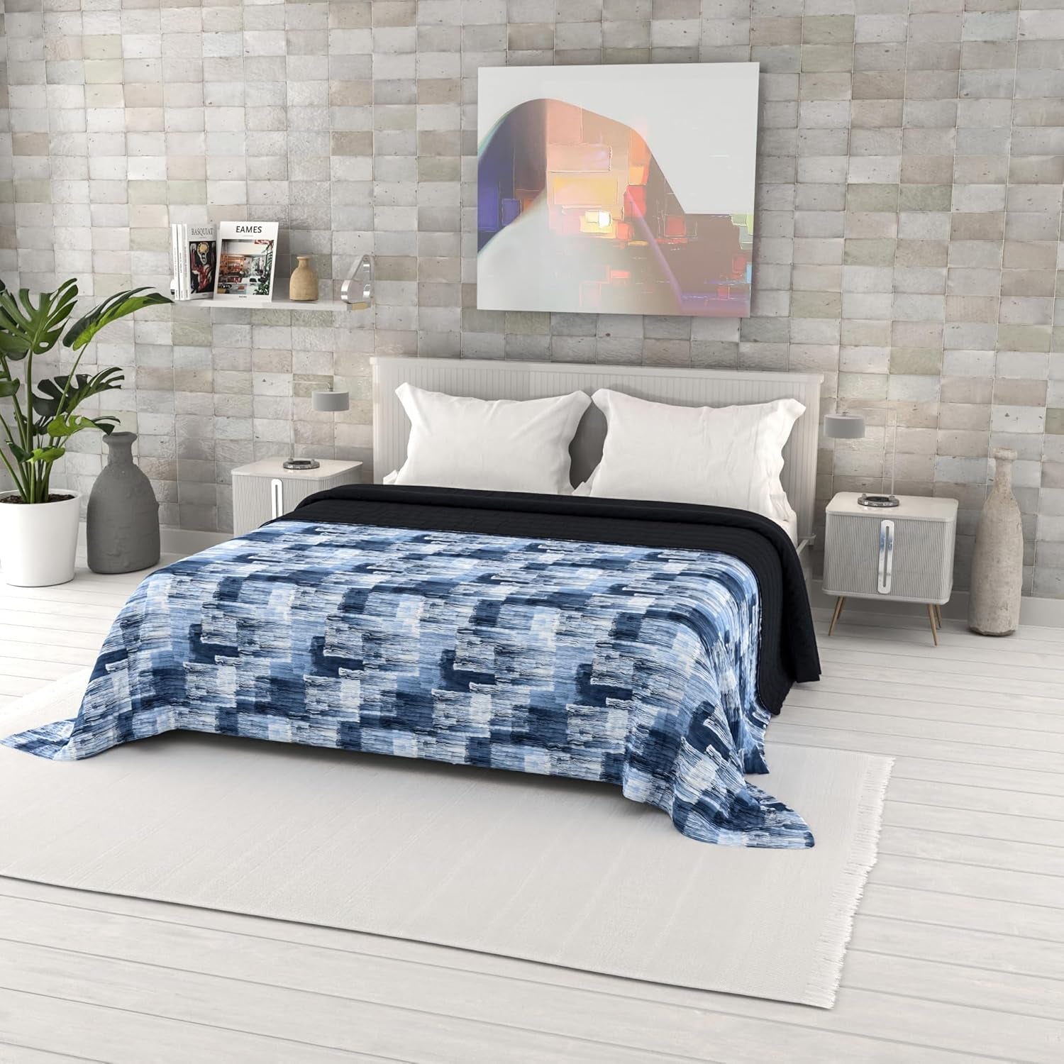 Cuvertură de vară imprimată Fantasy, umplutură din poliester, Petali, 260X270Cm Plapumi si pilote Naty Shop Vopsea 260X270Cm