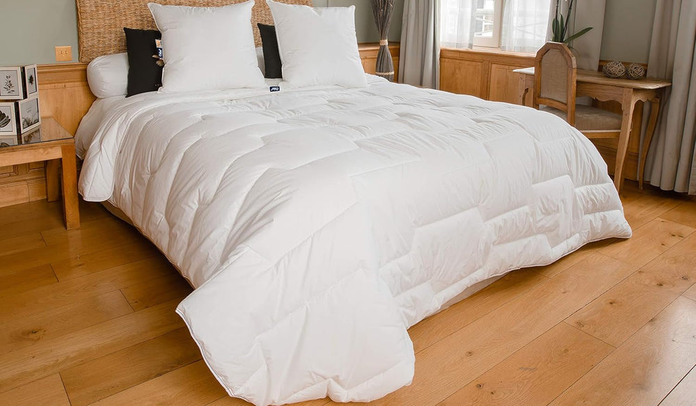 COLAS NORMAND Steppdecke aus Perkal-Baumwolle, 260 x 240 cm, hochwertig, 100 % Perkal-Baumwolle, weich und bequem, langlebig, feine Verarbeitung, hergestellt in Frankreich, weiße Steppdecken und Steppdecken von Naty Shop