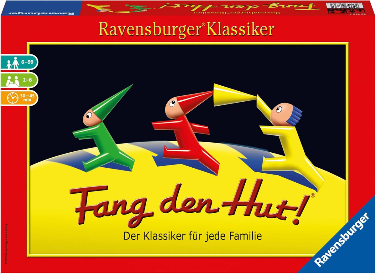 Ravensburger 26736 – Catch the Hat – Muschelspiel für 2–6 Spieler, Familienspiel ab 6 Jahren, Ravensburger Klassiker