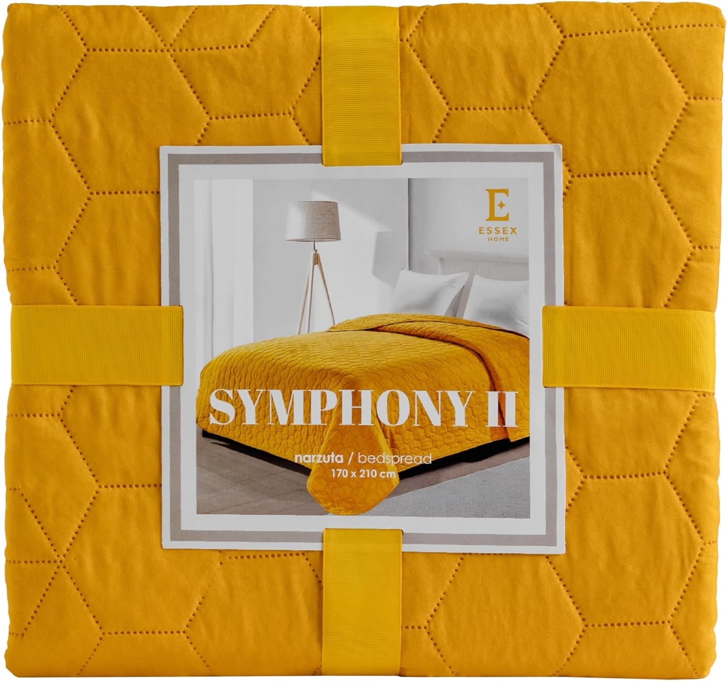 ESSEX – Tagesdecke 200 x 220 cm, ideal für das Schlafzimmer, weiche und bequeme Tagesdecke, moderne Steppung – botanische grüne Betten und Decken Besuche den ESSEX-Store Gelb (Symphonie) 170 x 210 cm