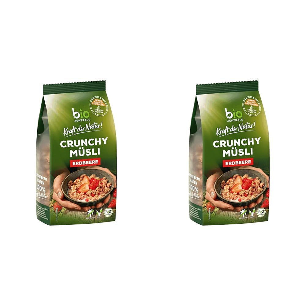 Muesli crocant cu fructe de pădure Biozentrale | 375 g Muesli organic | Ideal pentru micul dejun și pentru paharul tău de muesli la pachet | O alternativă la batoanele de muesli
