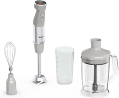 Tefal Quickchef+ 3-In-1 XL Stabmixer/Zerkleinerer/Schneebesen, 1000 W, Intuitive Geschwindigkeitsregelung, Turbo-Taste, Powelix-Messer-Technologie, Edelstahl, Grau, HB67MB30 Kitchen Naty Shop