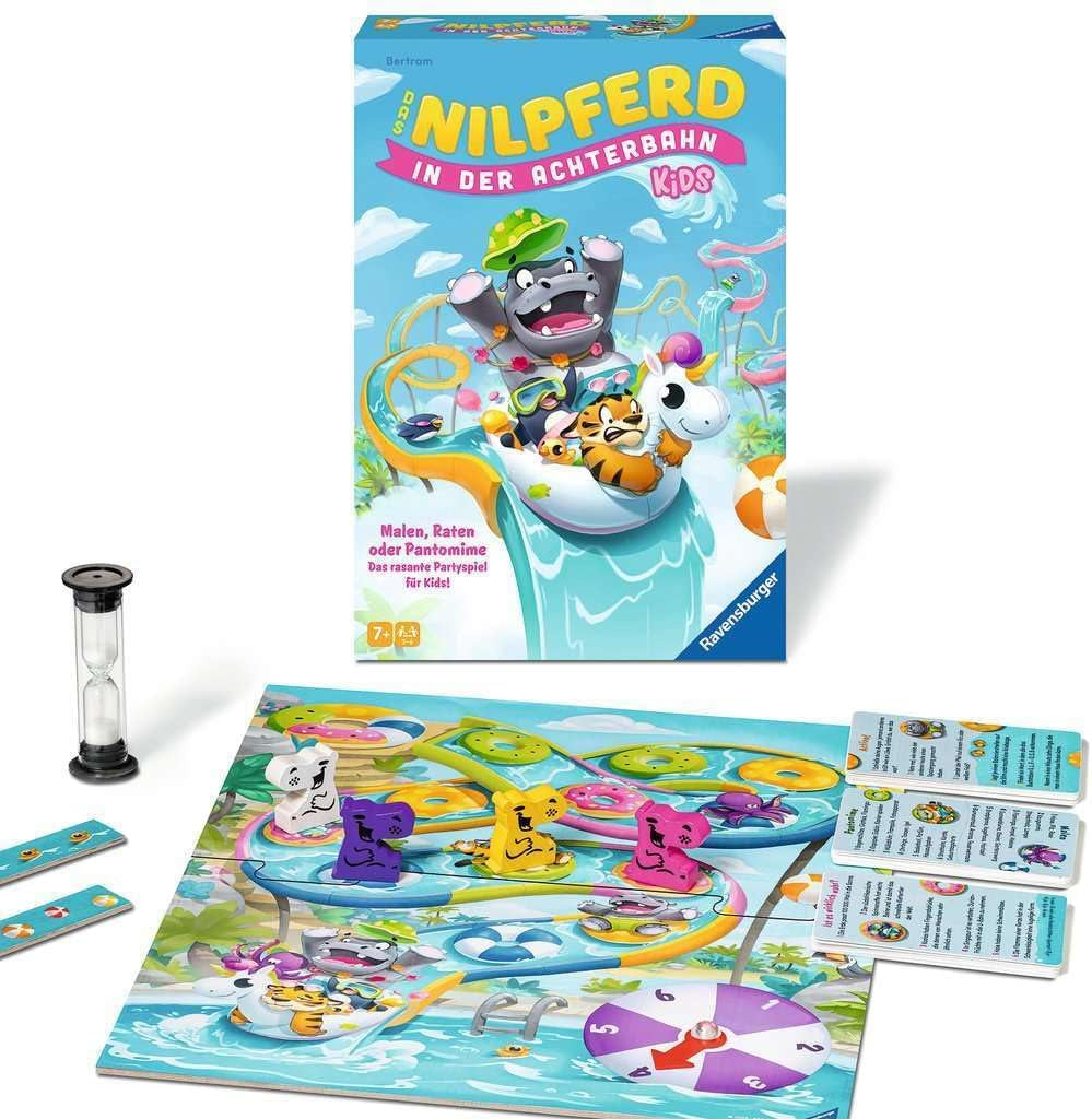 Ravensburger 22361 – Das Nilpferd von Roller Coaster Kids – Brettspiel für Kinder und Familien ab 7 Jahren für 3–6 Spieler – Gesellschaftsspiel, Silvesterspiel, Kinderspiel