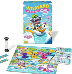 Ravensburger 22361 – Das Nilpferd von Roller Coaster Kids – Brettspiel für Kinder und Familien ab 7 Jahren für 3–6 Spieler – Gesellschaftsspiel, Silvesterspiel, Kinderspiel