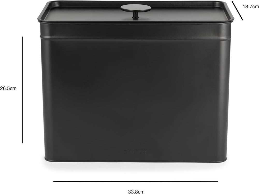 Salter BW12614EU7 Set de cutii de depozitare Kuro - 4 recipiente de bucătărie, pâine/ceai/cafea/zahăr, cutii pătrate de organizare, ușor de curățat, păstrează alimentele proaspete, negru Cutii depozitare alimente Naty Shop
