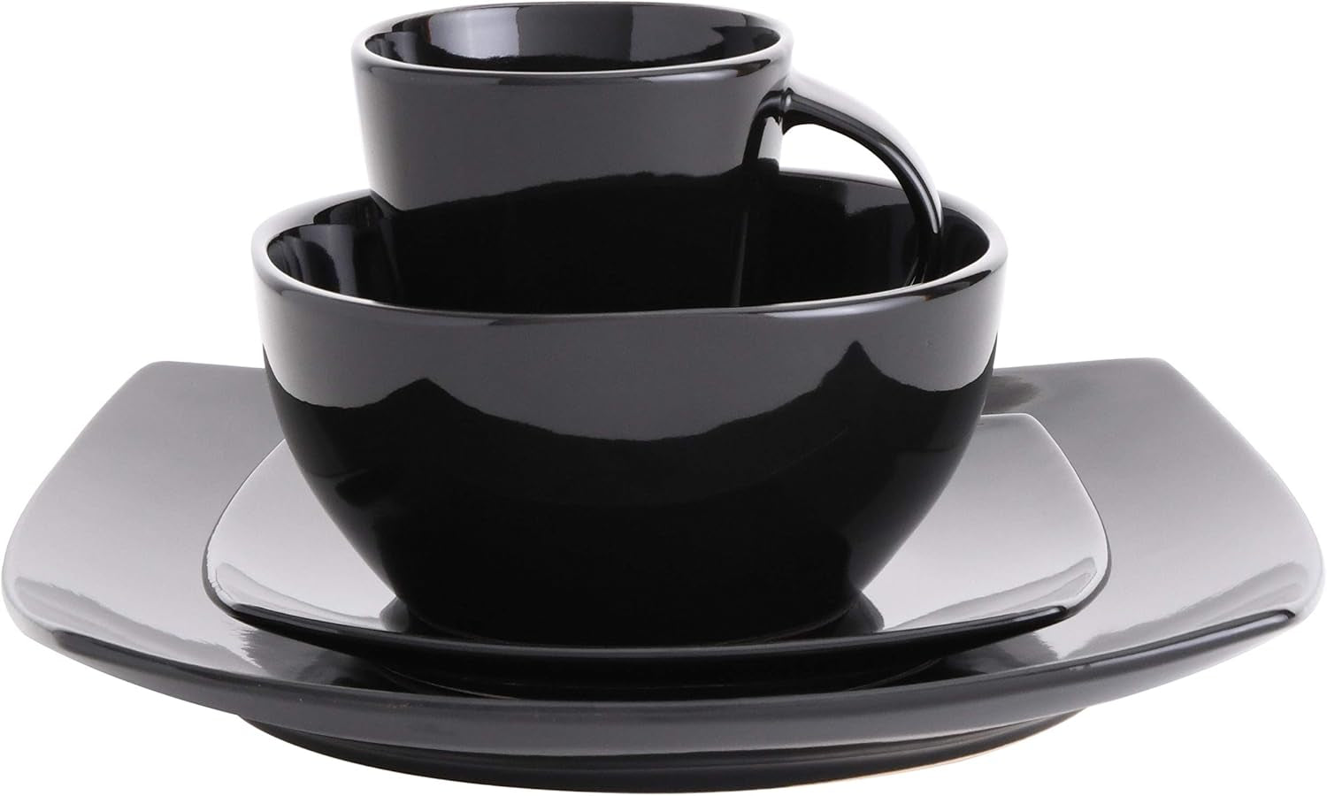 Geschirrset aus reaktiver Emaille-Keramik für 4 Personen, 16-teilig. Geschirrsets Naty Shop