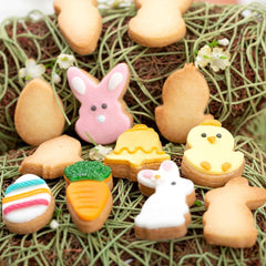 0255059 Set de forme mini pentru biscuiți de Paște din plastic, 6 piese