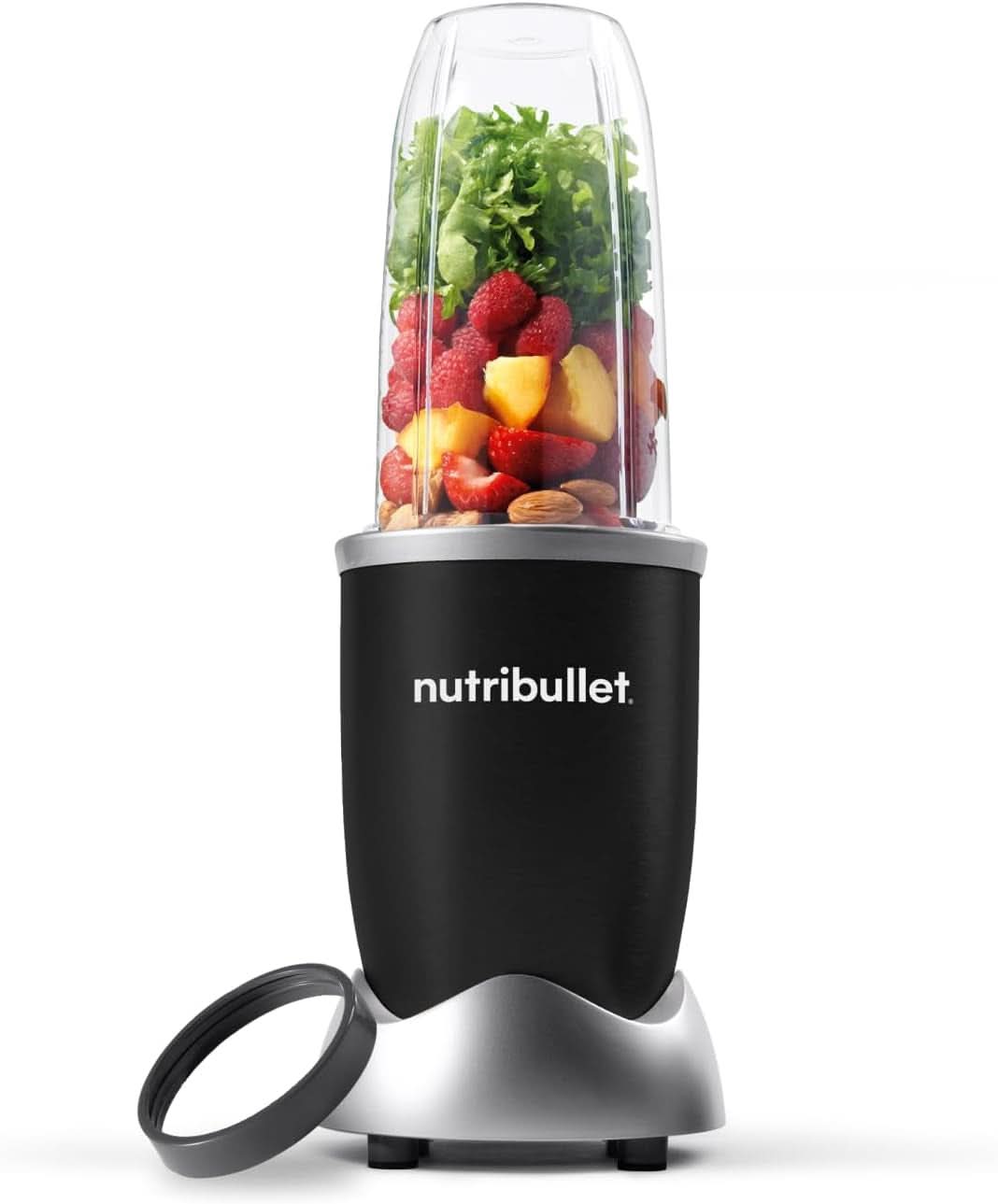 Nutribullet Pro, 900 Watt Leistung, Einfach Und Schnell in Der Anwendung, Kompakt, Leicht Zu Reinigen, Mit 700 Ml Becher, Smoothiemixer, Smoothie Maker, Elektrischer Mixer, NB904B, Schwarz Mother and Child Naty Shop Schwarz Basispaket