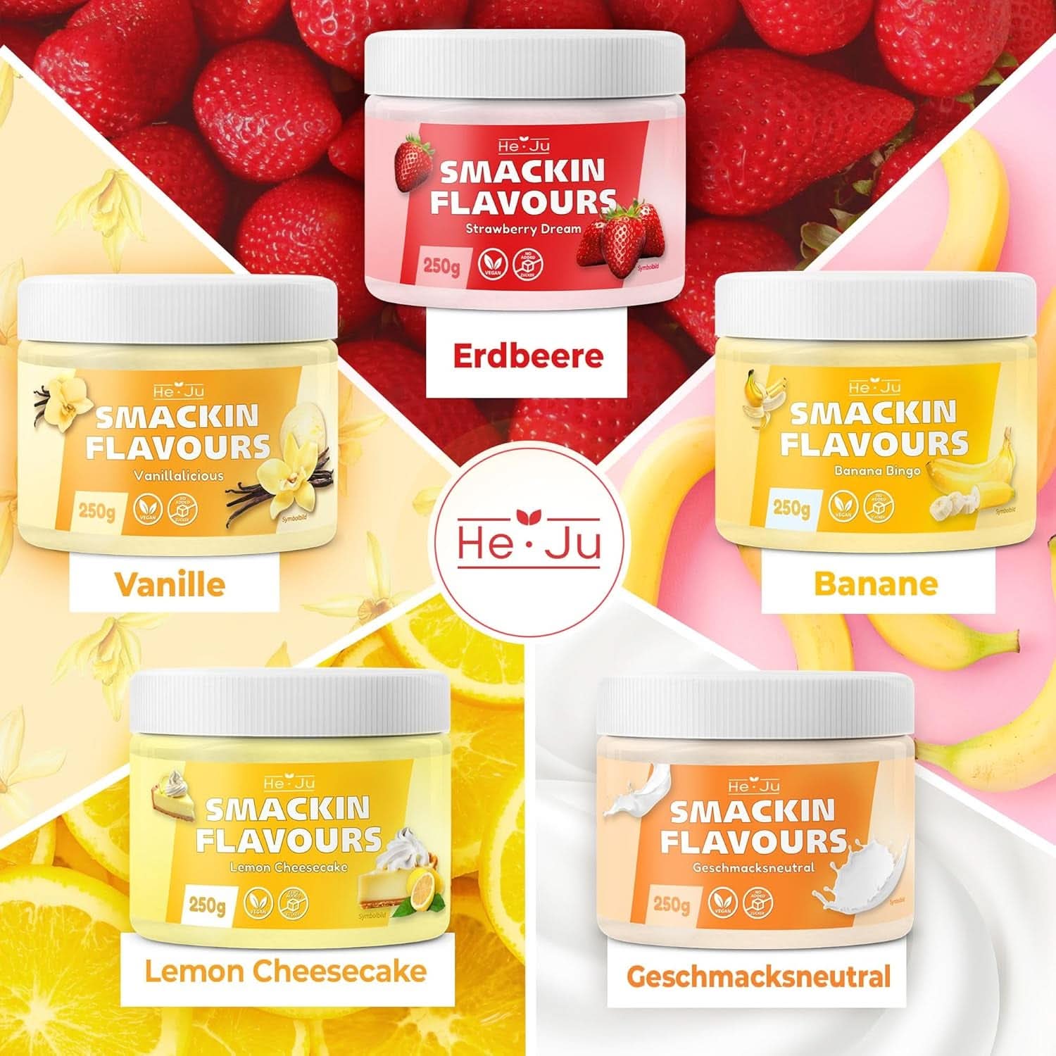 He-Ju, Pulver mit weißem Schokoladen- und Pistaziengeschmack, 250 Gramm Naty Shop Flavours