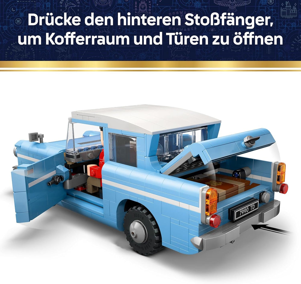 LEGO Harry Potter Fliegender Ford Anglia - Auto Set für mit 3 Figuren zum Spielen und Ausstellen - 3D Modellbau für Männer - Geschenk zum Vatertag - 76470