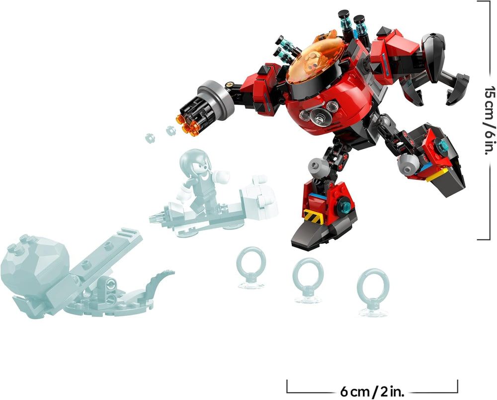 LEGO Sonic the Hedgehog Knuckles vs. Dr. Eggmans Egg Crusher Mech - Kreatives Spielzeug mit 2 Minifiguren, Ringe & Chaos Emeralds - Gamer Geschenk Jungen & Mädchen ab 8 Jahren - 77005