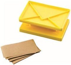 Silikomart | Kit Surprise, Forme de Biscuiți Plic + 80 Foi de Hârtie, Galben, Dimensiuni 75 x 50 mm, Fabricat în Italia