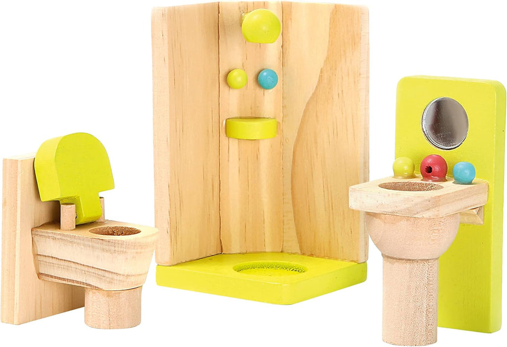 Casă de păpuși Bino, jucărie pentru copii de la 3 ani, jucărie pentru copii (casă mare de păpuși din lemn, 41 piese, 2 niveluri de joc, casă de joacă luxoasă cu accesorii și decorațiuni reale), multicoloră Casute de papusi Naty Shop