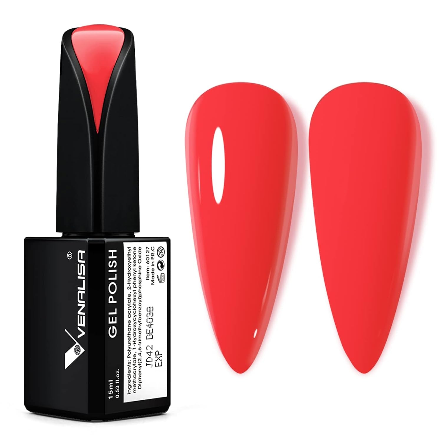 VENALISA Oja UV Coral Orange 15ml Oja Gel Pentru Lampa UV De Unghii Transparent Coral Orange Oja Gel Modele De Unghii Pentru Design De Unghii DIY
