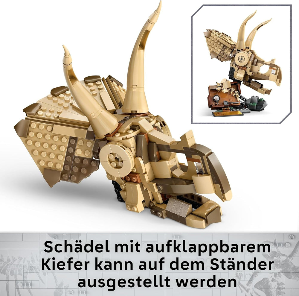 LEGO Jurassic World Dinosaurier-Fossilien: Triceratops-Schädel Modell, Dinosaurier Spielzeug für Jungen und Mädchen ab 9 Jahren, Geschenk für Kinder und Jurassic World Fans 76969