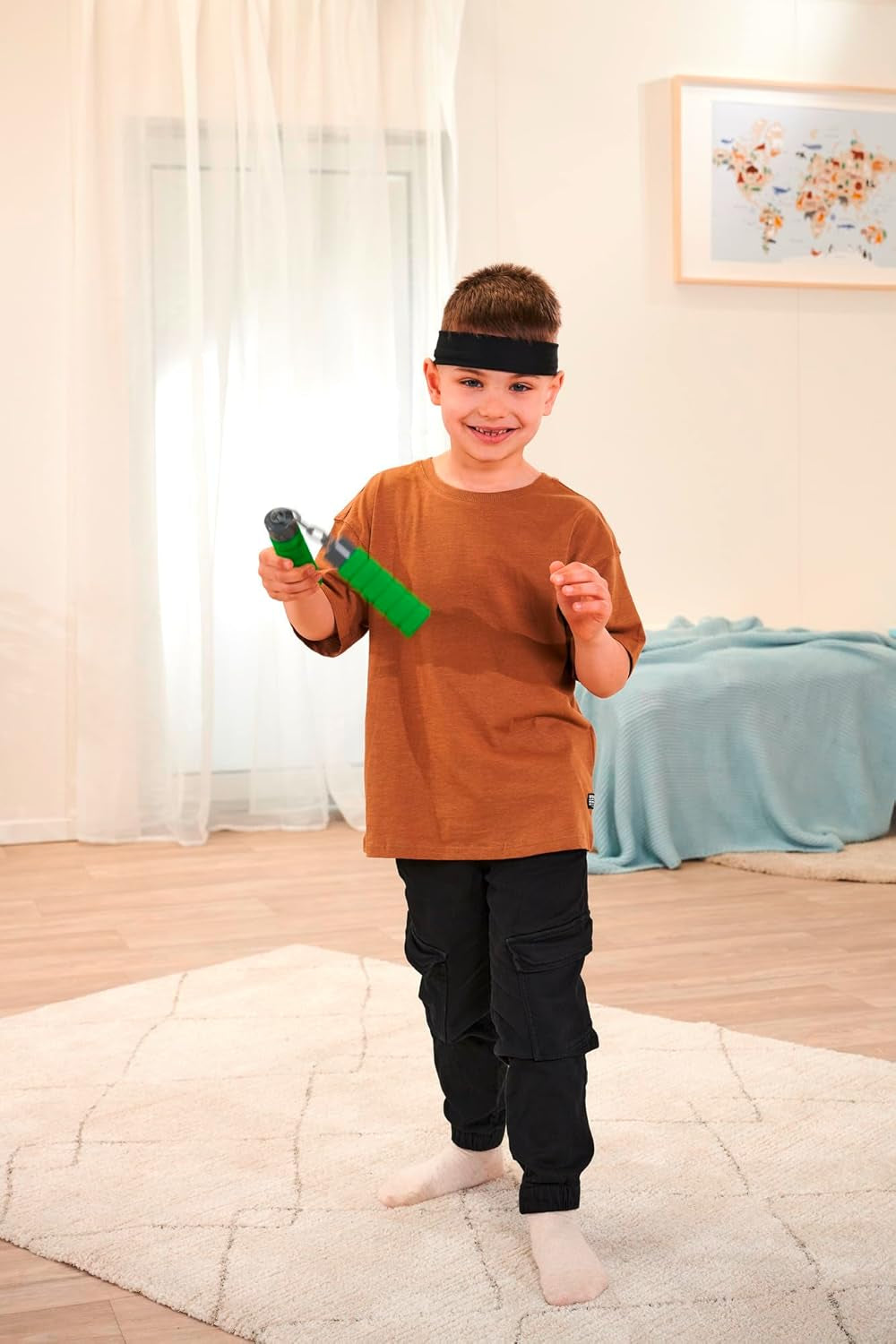 Next Ninja Nunchaku, Sound, Griff mit weichem Material umwickelt, 13cm, Rollenspiel, ab 3 Jahren, grün Actionfiguren Naty Shop