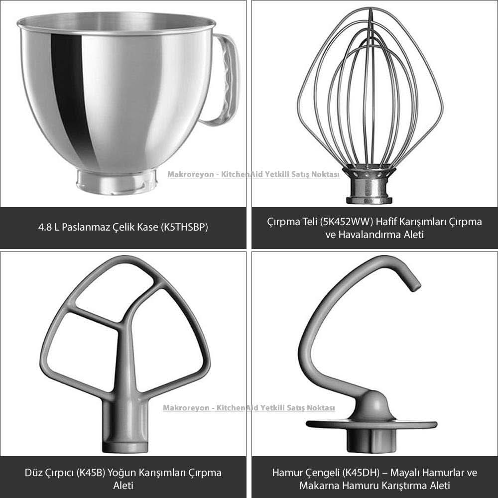 KitchenAid Artisan 5KSM125EER Schüsselmixer, 300 W, 4,8 l Naty Shop