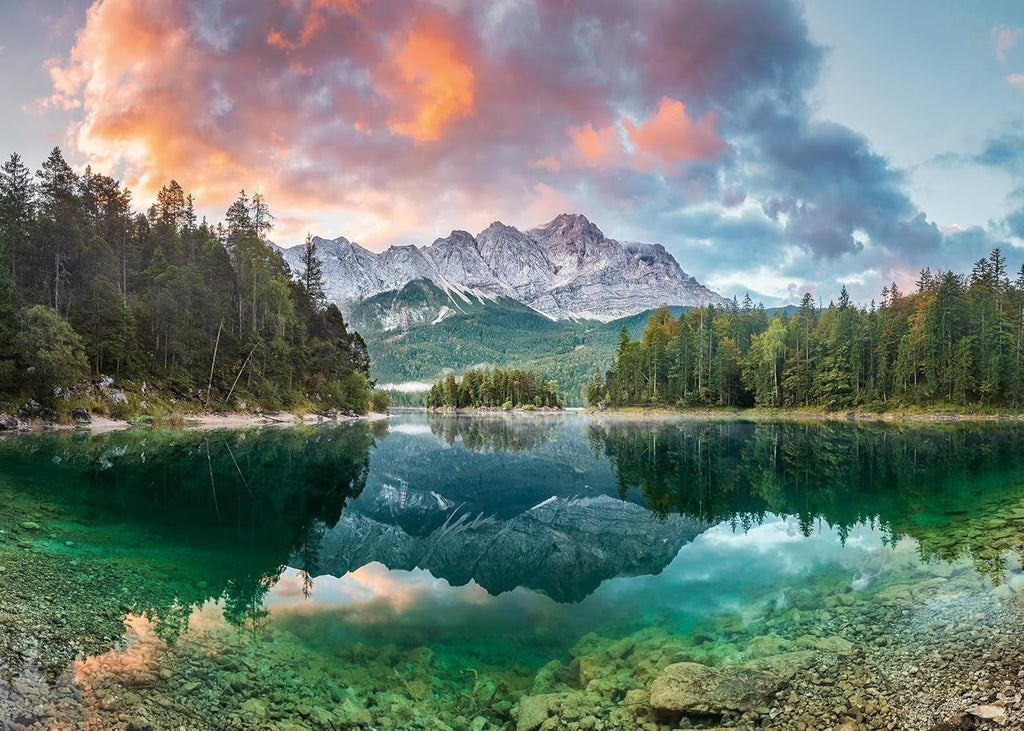 Ravensburger Puzzle 12000358 1000 piese - Zugspitze Am Eibsee - Puzzle pentru adulți și copii de la 14 ani, Puzzle cu motiv de peisaj, [Exclusiv la Amazon] Puzzle Naty Shop Scenic