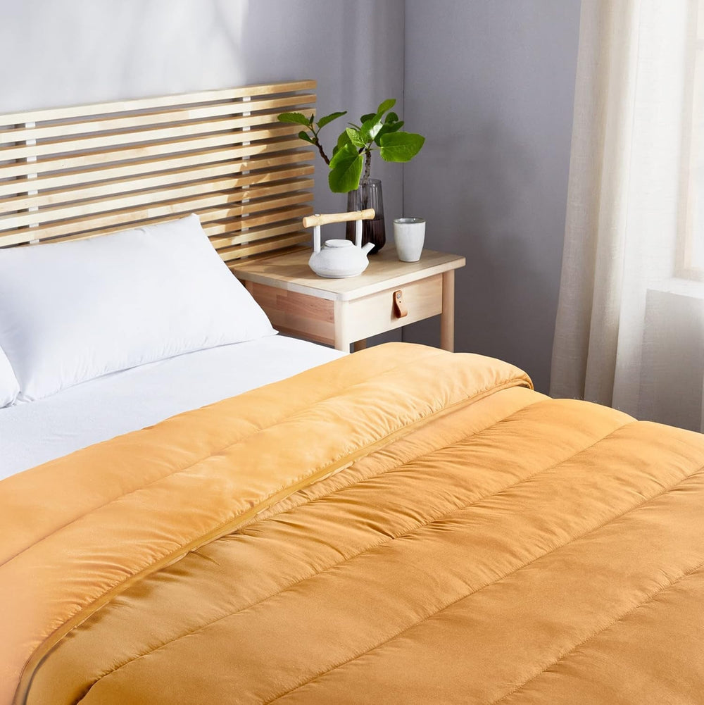 Pikolin Home – Wendedecke 300 G – zweifarbige nordische Füllung – für Bett 150 – bequem, warm, atmungsaktiv, blau, 240 x 220 cm Steppdecken und Steppdecken Naty Shop