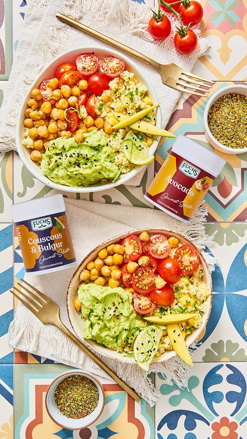 Fuchs Spices Gourmet Selection Naher Osten/Afrika – Couscous- und Bulgur-Gewürzmischung, nachfüllbare Gewürzmischung zum Würzen von Bulgur-Gerichten, vegan, 55 g