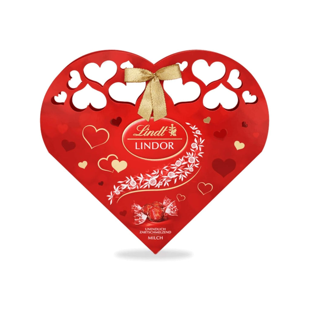 Lindt Lindor heart pack, pachet de 4 (4 X 112 G) Bomboane de Ciocolata Naty Shop 112 G Ciocolata cu lapte