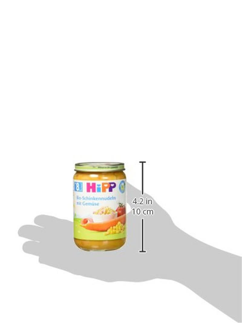 Hipp Bio-Nudeln mit Schinken und Gemüse, 6er Pack (6 x 220 Gramm) Mutter und Kind Naty Shop