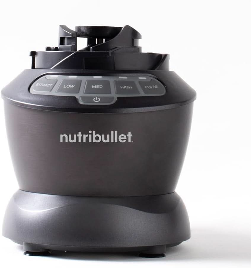 Nutribullet Full Size Blender, Elektrischer Mixer, Multifunktionaler Stabmixer, Professioneller Mixer, 1000 Watt Leistung, 1.6L Becher, Grau, NBF450DG Kitchen Naty Shop