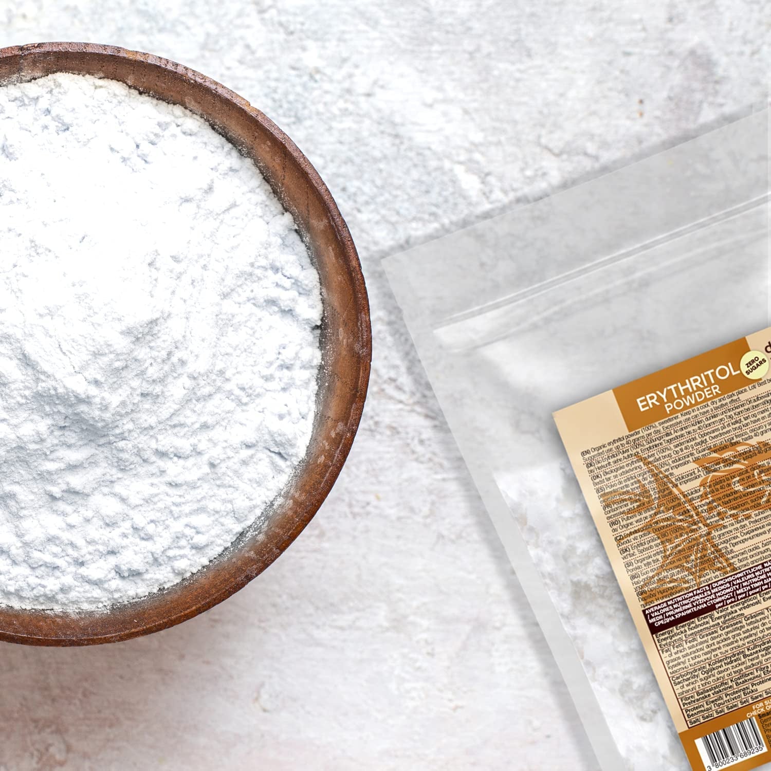 Bio-Erythrit – Pulver, 100 % Bio, vegan, kalorienfrei – 1 kg Süßstoffe Naty Shop